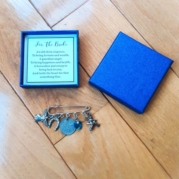 Jewelry Lucky Sixpence Wedding Bride Kilt Pin Horseshoe Chimney Sweep